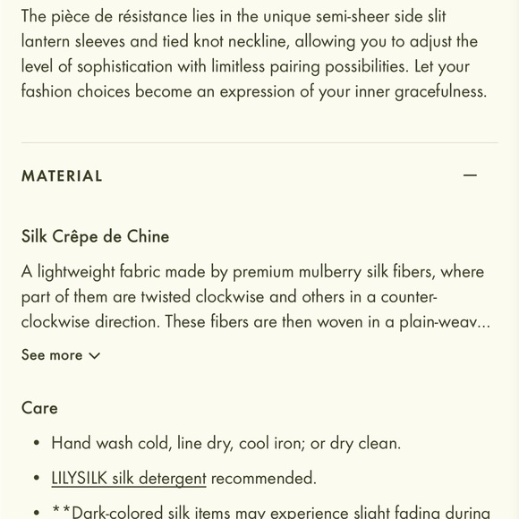 LilySilk Side Slit Lantern Sleeve Silk Blouse in Pistachio - Picture 7 of 9